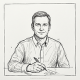 Pen sketch portrait of Norman