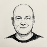 Pen sketch portrait of Norman