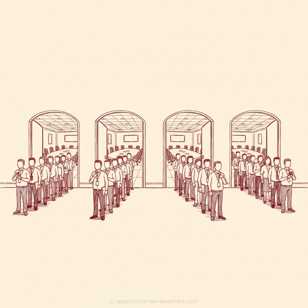 Pen doodle illustration for executive-operating-model-four-sessions-internal