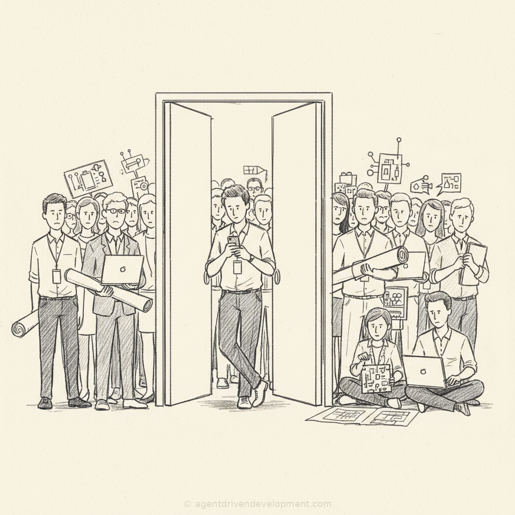 Pen doodle illustration for the-bottlenecked-ceo