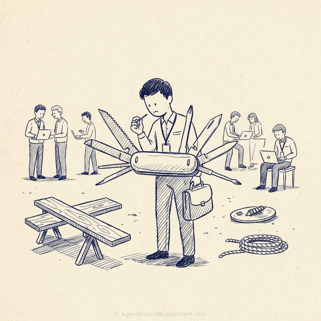 Pen doodle illustration for the-use-case-is-building-software-and-the-best-practice-is-today