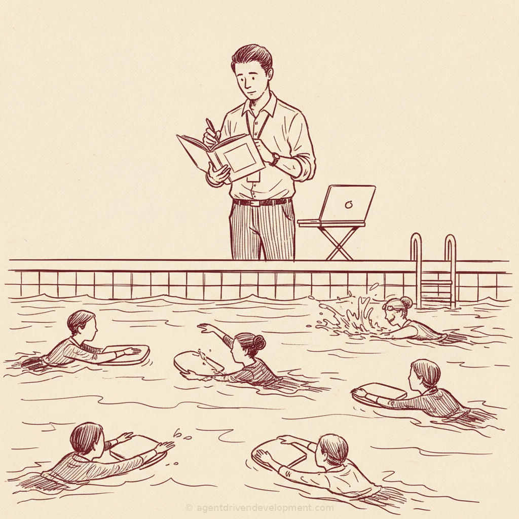 Pen doodle illustration for you-cannot-read-yourself-into-ai-sdlc-literacy