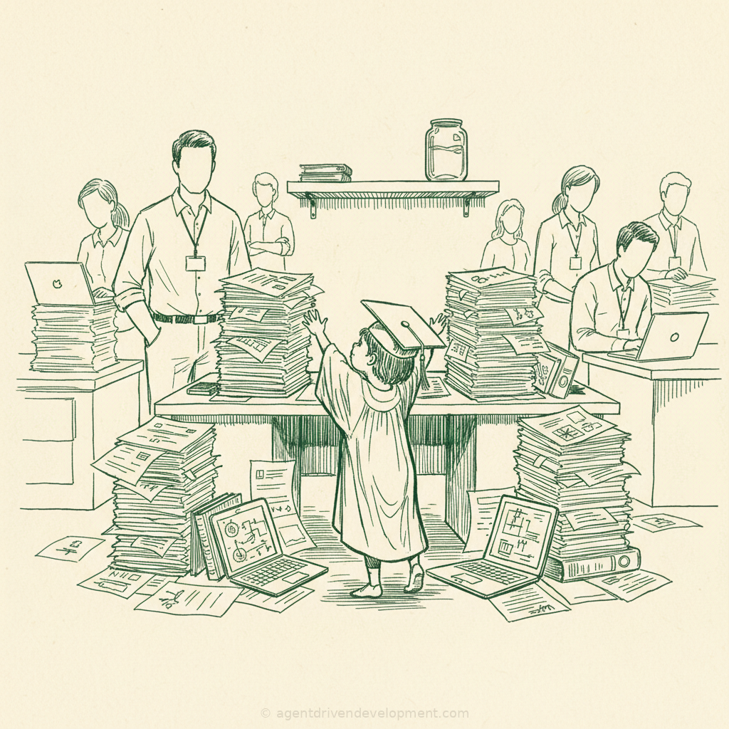 Pen doodle illustration for your-ai-agent-is-the-worlds-most-educated-five-year-old