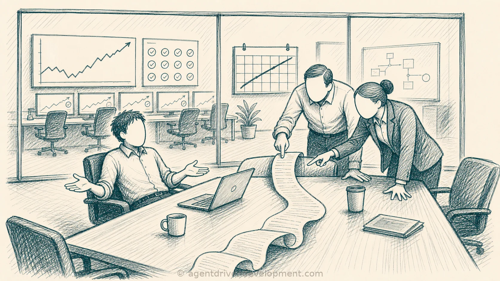 Pen doodle illustration for stop-budgeting-tokens-by-engineer-budget-the-work